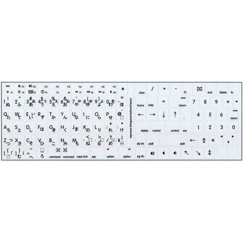 MAC JAPANESE HIRAGANA KEYBOARD LABELS LAYOUT WHITE BACKGROUND FOR ...
