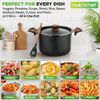 NutriChef 5.1 Quart Multipurpose Non-Stick Aluminum Pasta Pot (Black Marble)
