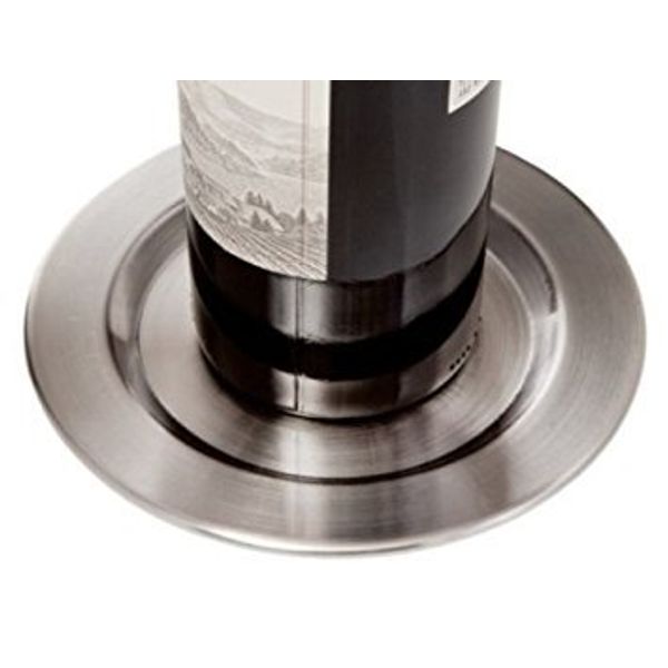 Set of 4 Brushed Stainless Steel Smooth Pratique Wine Bottle Coasters