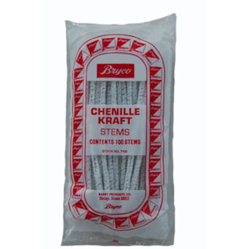 Bryco Chenille Kraft Brand Pipe Cleaners/Craft Stems, White, 150mm x 4mm Diameter, 100/PK (Shelf Pack of 3 PKs of 100)