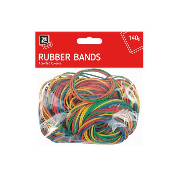 250 Strong Elastic Rubber Bands Assorted Colours 140g