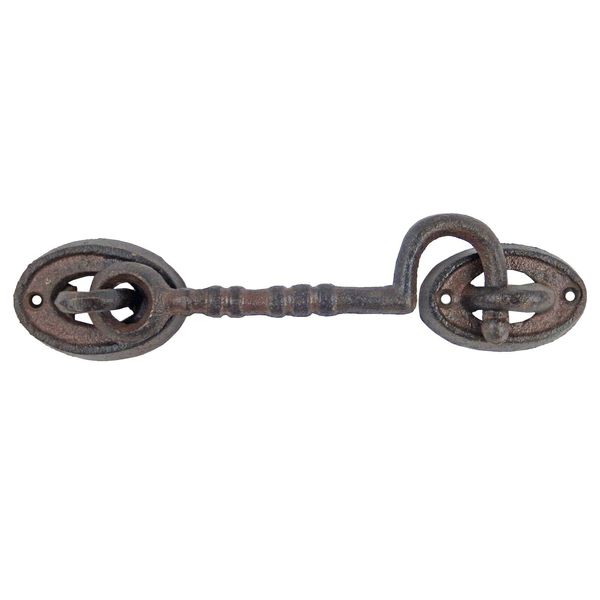 Cast Iron Swivel Hook & Eye Door Latch Hasp Gate Hardware Antique Style 6" Arm