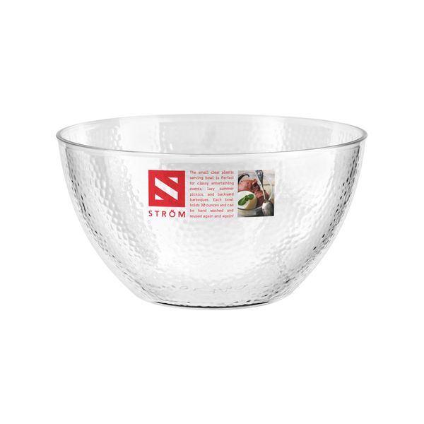 HOMESHOPA Serving Bowls, 1 Pack 30 oz Clear Plastic Mixing Bowls, Reusable Lightweight Durable Popcorn Salad Bowls, Round Multi-Use Kitchen Cooking Bowl Set for Party, Picnic, Outdoor Dining