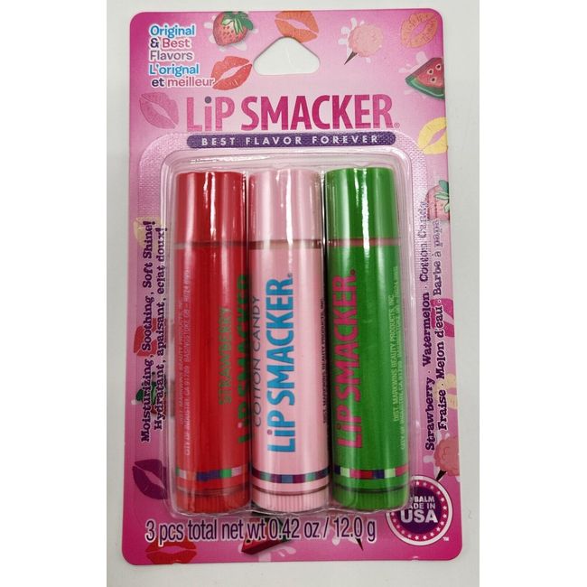 Lip Smacker Lip Balm Lip Gloss Strawberry Cotton Candy Watermelon