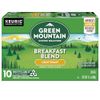 Green Mountain Coffee Roasters Breakfast Blend K Cup Pods 10 Count Light Roast
