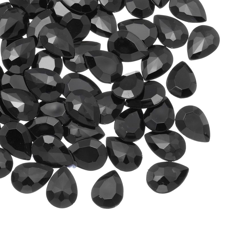 50 Gemme A Goccia Acriliche Flat Back 13x18mm, Strass Fai Da Te Blu Scuro - Per Gioielli, Pittura, Scrapbooking E Decorazioni Feste