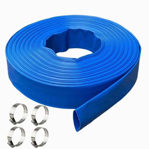 1 Inch Backwash Hose 25Ft, Heavy Duty Flat Discharge Hose, Weather and Burst Resistant, Best Pool Hoses for Inground Pools, Pool Filter Hose & Pool Drain Hose