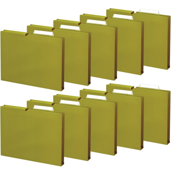 Kokuyo File Individual Folders NEOS A4 10 Pieces, light olive