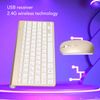 2.4G Wireless Keyboard Mouse Set, UV Coated Keycaps, Ergonomic Design, for Desktop Computers, Mobile Devices, Tablet Computers, (Gold)