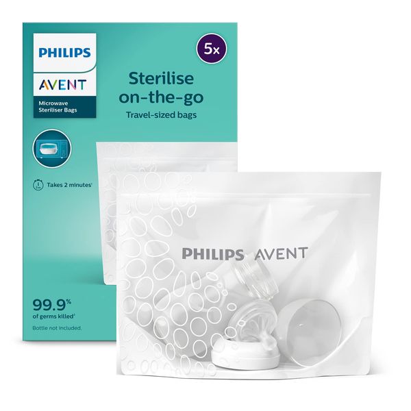 Philips AVENT Microwave Steam Steriliser Bags, Pack of 5,packaging may vary