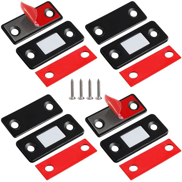 Magnetschnäpper Magnete für Schranktüren Jiayi 4 Stück Ultra Dünn Türmagnete Selbstklebend für Möbel Schrankmagnete Stark Schrank Magnete Magnetverschluss Schubladen Magnet Türschließer Möbelmagnete