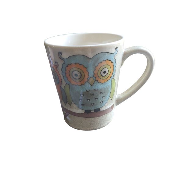 Orange & Blue Owls On  Branch, Coffee Mug / Cup, Home Essentials, 4 1/2 in. Tall