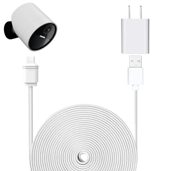 25ft/7.6m Weatherproof Outdoor Charging Cable SimpliSafe Outdoor Security Camera