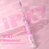 Kids Electric Toothbrushes Age 3+ Years Toddler Childrens Battery Toothbrush with Timer Colorful Flashing Light 4 Brush Heads for Baby Childs Boys Girls Waterproof Deep Clean Seago SG977 (Pink)