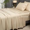 100% Viscose from Bamboo Sheets Queen Size, 18-24 Inch Extra Deep Pocket Beige Q