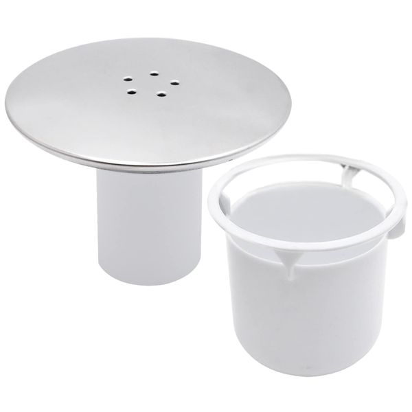 Jetisva Shower Plughole Cover 115mm Shower Drain Cover Replacement, Shower Waste Trap Cover Replacement, Chrome Shower Plug Hole Cover Cap Tube Round for Shower Tray Drain Fast Flow Drain Protector