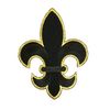 XJYSD 4 Inch Fleur de lis Black/Gold Embroidered Iron on Patch C
