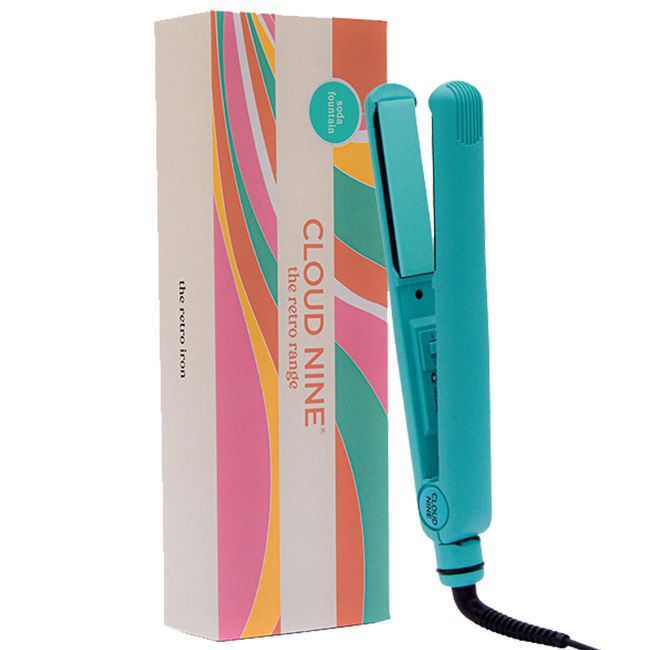 CLOUD NINE Retro Hair Straighteners - Mineral Infused Plates, Fast Heat Up - 190°C Temperature and Floating Plates Ideal for Thin to Medium Thick Hair - Soda Fountain Blue