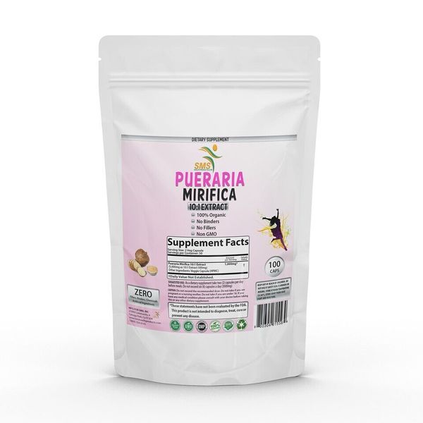 Pueraria Mirifica Herb Pure Organic Herbal 500 mg Kwao Krua Kao 100 Capsules