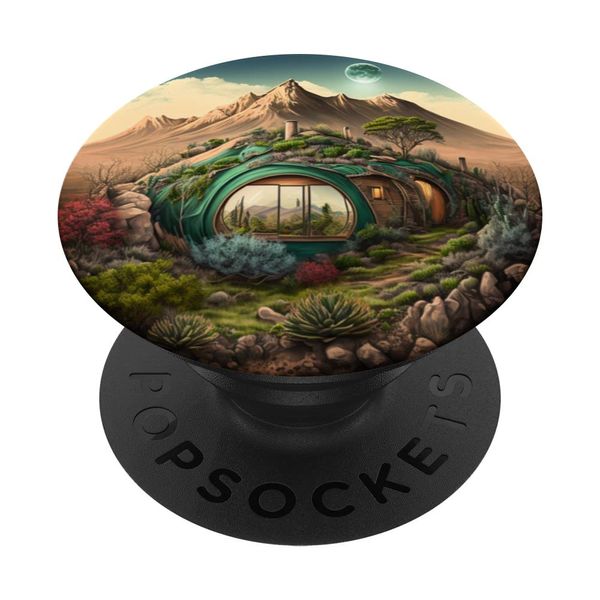 Off-Grid Oasis, Earthship in the Desert Mountains PopSockets Swappable PopGrip