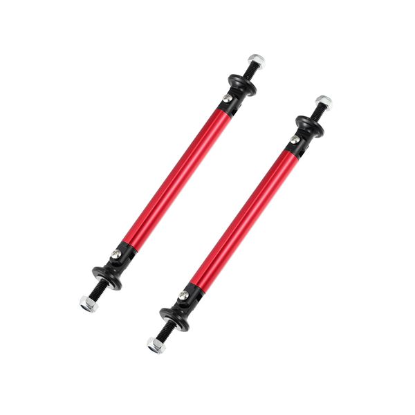 Partuto 1pair 100mm 3.94" Adjustable Car Bumper Splitter Support Rod Red Replacement