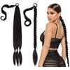 Braids Synthetic Hair, Texture Hair Extensions, Dark Brown Long Ponytail Braids, Pre-stretched Braiding Hair Extensions for Crochet Twist Braiding Hair