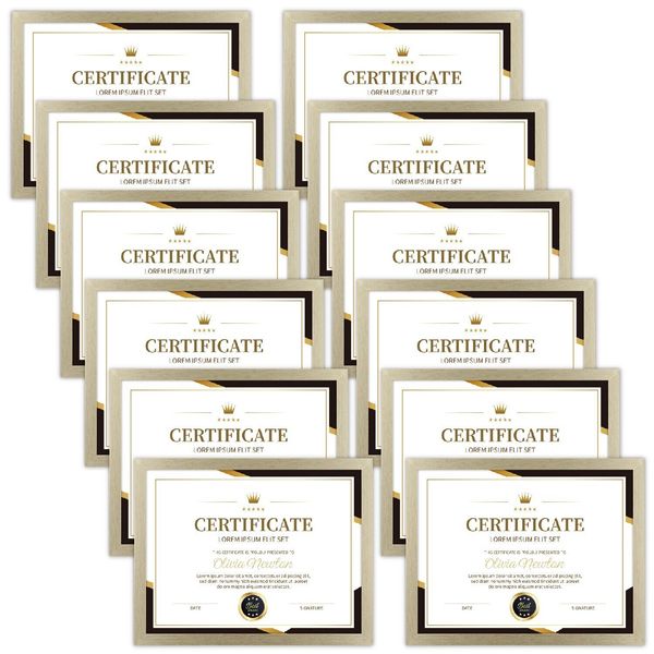 Certificate Frames Document frames 8.5x11  for Wall Or Tabletop , Set of 12 Gold