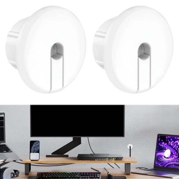 Cable Grommet Wall,2 PCS Cable Wall Grommet,Wall Bushing for Starlink Dishy Ethernet Cable,Wall Grommets for Cable Adapter Cable Bushings for 1 Inch Wall Hole,Table and Furniture Wire Hole (White)