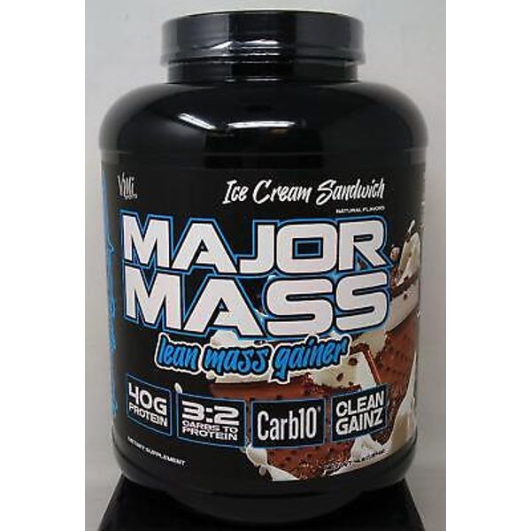 VMI Sports Major Mass Lean Protein Mass Gainer, 4lb, Ice Cream Sandwich, BB 2/26