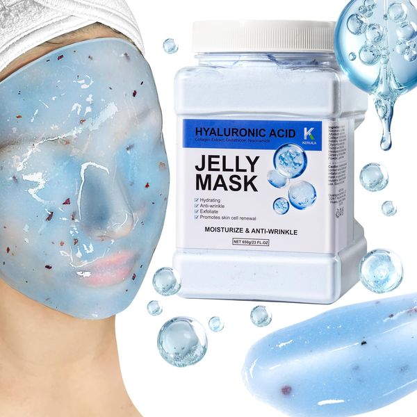 KERUILA Hyaluronic Jelly Masks For Facials Professional, Hyaluronic Acid Masks Powder For Facial Mask, Hydrojelly Jelly Gel Face Mask For Peel Off, Hydrating Mask for Face Skin Care Of Home Spa