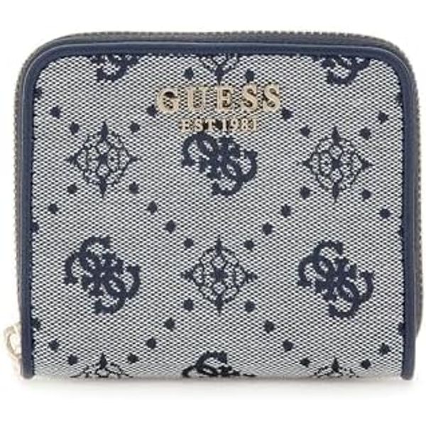 GUESS Neda Jacquard Logo Small Wallet, Navy Logo, One Size