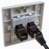 kenable Through Coupler Faceplate Cat6 2 Port RJ45 Socket Network UK Plate