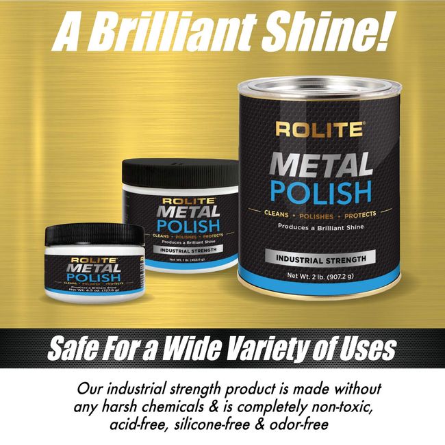 Rolite - RMP45z6PK Metal Polish Paste - Industrial Strength Scratch Remover  and Cleaner, Polishing Cream for Aluminum, Chrome, S