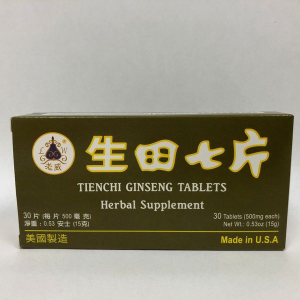 Tienchi Ginseng Tablets - Herbal Supplement for Circulatory - Made in USA