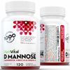 Plantvital D Mannose Capsules with Cranberry - D-mannose 1000mg Capsules - High Potency for Bladder, Kidney and Urinary Tract Support. Cranberry Powder with Hibiscus and Dandelion. 2 Months Supply