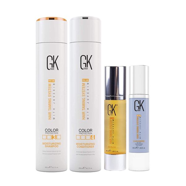 Global Keratin GK Hair Moisturizing Shampoo & Conditioner (10.1 fl.oz/300ml) - Serum 50ml - Cashmere 50ml