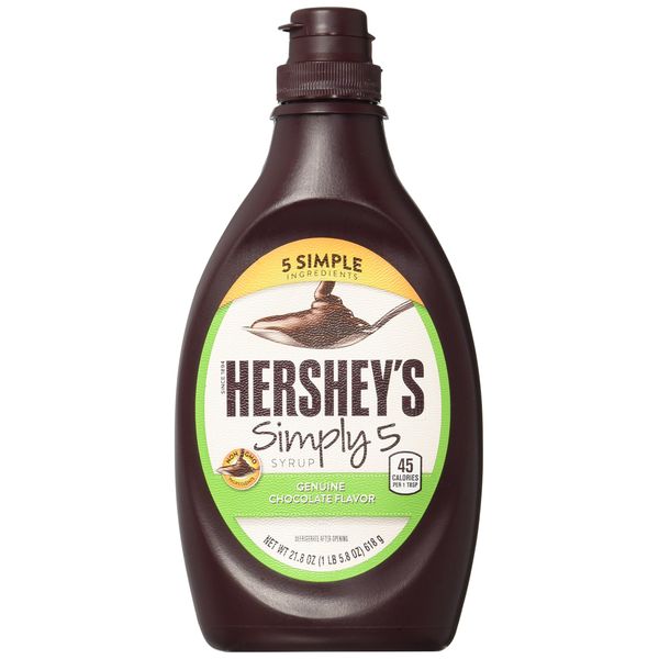 HERSHEY'S Chocolate Syrup, Simply 5, 21.8 Ounce (Pack of 6)