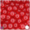 BeadTin Ruby Transparent 12mm Round Plastic Beads (60pcs)