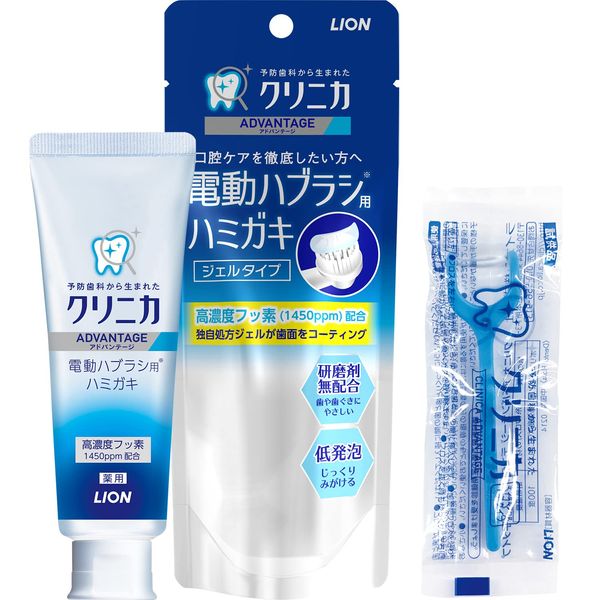 [Quasi-drug] Clinica Advantage Gel Toothpaste + Floss for Electric Toothbrushes