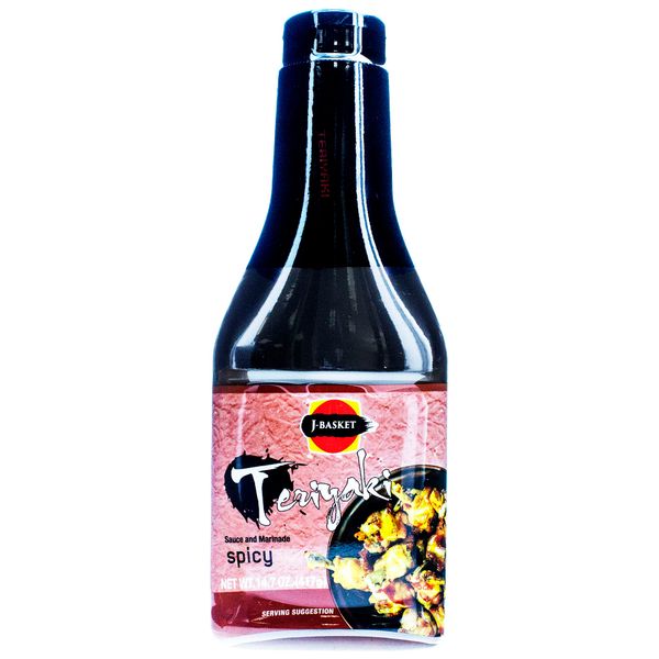 J-BASKET Teriyaki Marinade & Sauce - Spicy, 14.7-Ounce Bottle (Pack of 3)