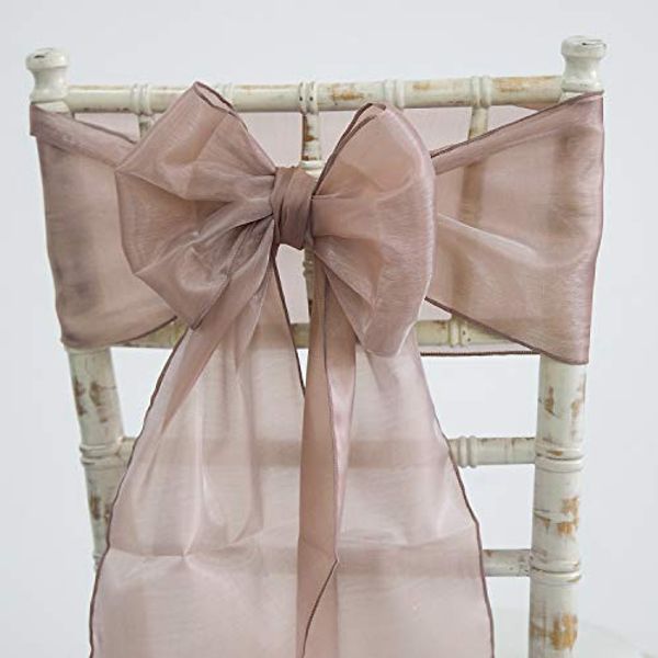 Decor Essentials SILK ORGANZA CHAIR SASHES HOODS OR TABLE RUNNERS 10 COLOURS WEDDING CHAIRS EVENT (Burlwood Sash)