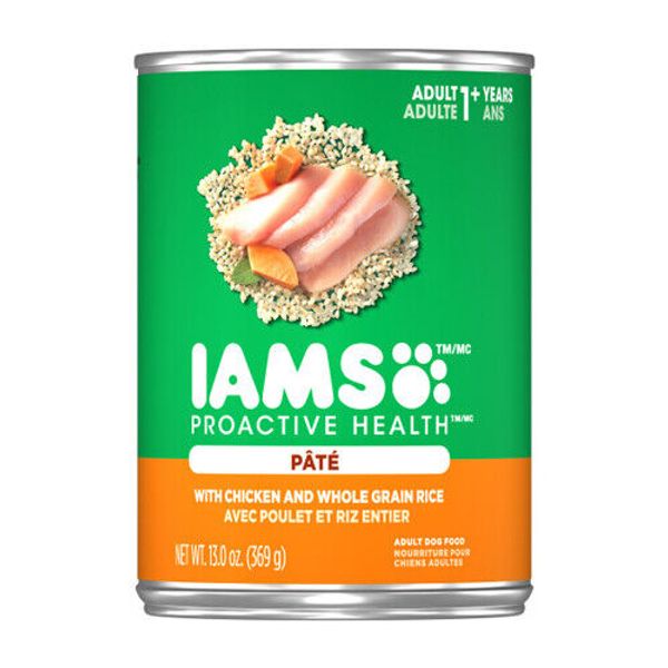 IAMS Proactive Health Pat? Adult Wet Dog Food Pate w/Chicken & Rice, 12Each/13.2