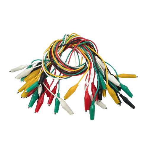 20pcs 20 inches Alligator Clips Electrical with Wires 5 Colors Jumper Test Leads Set 24AWG Copper Wire for Test Probes Dual Ended Insulators Cable Compatible with Circuit Experiments Cable