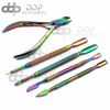 Manicure Nail ToolSet-Cuticle Nipper-Double End Pusher-Push Back Cuticle-RAINBOW