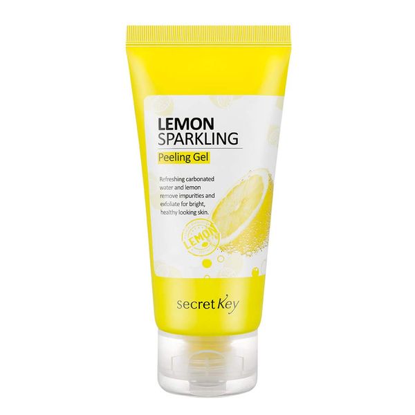 SECRET KEY Lemon Sparkling Peeling Gel 4.05 fl.0z.(120ml) - Lemon Water and Sparkling Water Skin Purifying Exfoliater, Removes Dead Cells, Sebum Clear Pore Care, Soothing & Refreshing