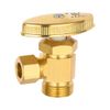 EFIELD Angle Stop Valve 1/2" Nominal (5/8" OD) Compression x 3/8" OD, Multi-Turn, Brushed Brass,(VALVE400-1PCS)