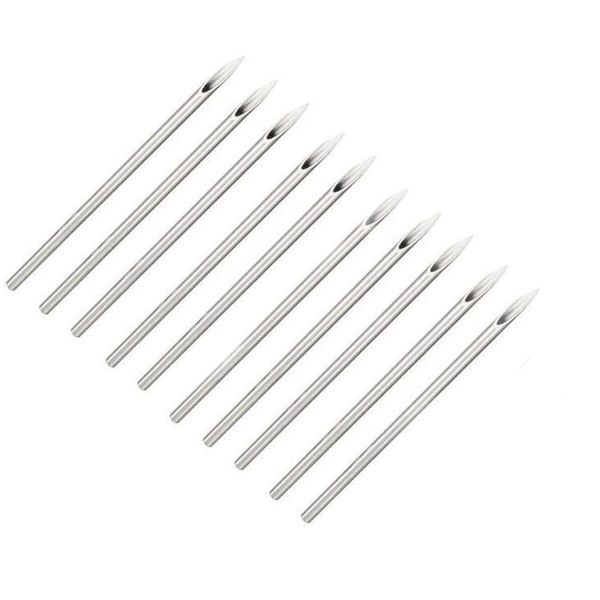 10PCS Ear Nose Piercing Needles Stainless Steel Ear Nose Navel Nipple Lip Piercing Supplies Body Piercing Tool with Individual Package (18G)