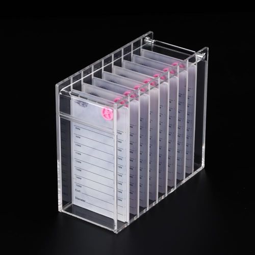 LIXIMMAZN 8 Layers Acrylic Eyelash Storage Organizer, Grafting False Eyelashes Display with 8 Pallets, Dustproof Cosmetic Beauty Extension Supplies (Marble White)