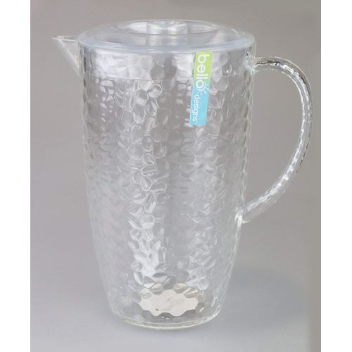 "Bello" Clear Plastic Pitcher with Lid Great for Outdoor Dining, Picnics & BBQ's