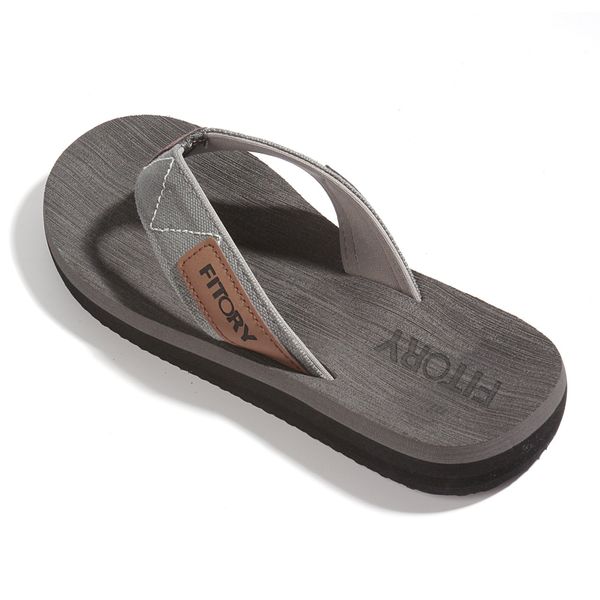 FITORY Men's Flip-Flops, Thongs Sandals Comfort Slippers for Beach Grey Size 11